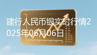 建行人民币银实时行情2025年06月06日
