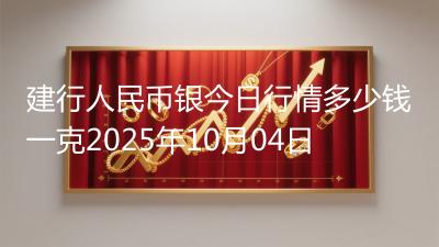 建行人民币银今日行情多少钱一克2025年10月04日