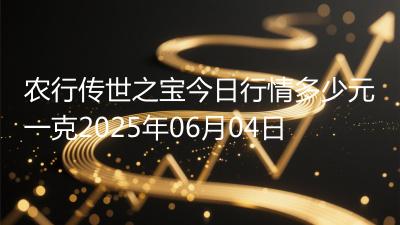 农行传世之宝今日行情多少元一克2025年06月04日