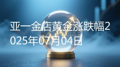 亚一金店黄金涨跌幅2025年07月04日
