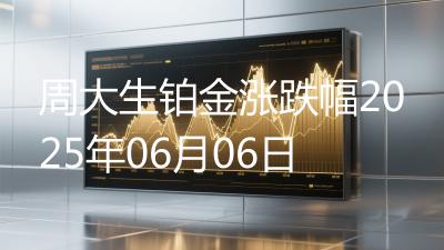 周大生铂金涨跌幅2025年06月06日