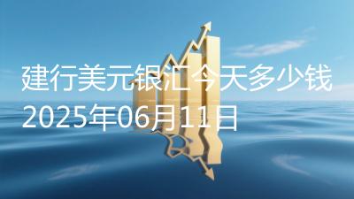 建行美元银汇今天多少钱2025年06月11日