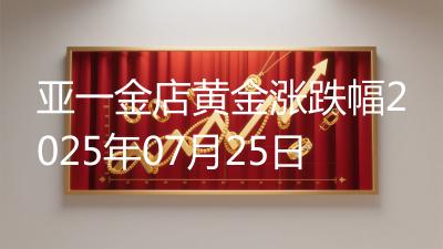 亚一金店黄金涨跌幅2025年07月25日