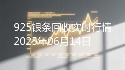 925银条回收实时行情2025年06月14日