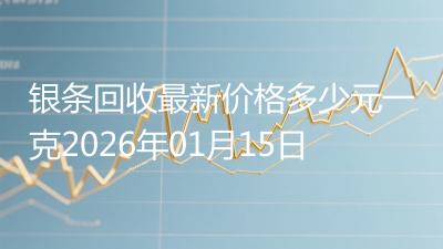 银条回收最新价格多少元一克2026年01月15日