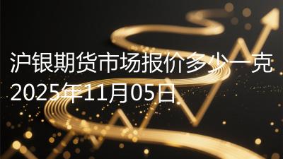 沪银期货市场报价多少一克2025年11月05日