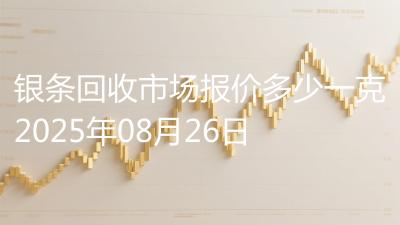 银条回收市场报价多少一克2025年08月26日
