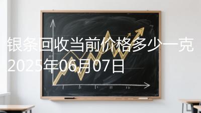 银条回收当前价格多少一克2025年06月07日