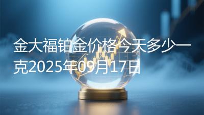 金大福铂金价格今天多少一克2025年09月17日