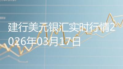 建行美元银汇实时行情2026年03月17日