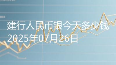 建行人民币银今天多少钱2025年07月26日