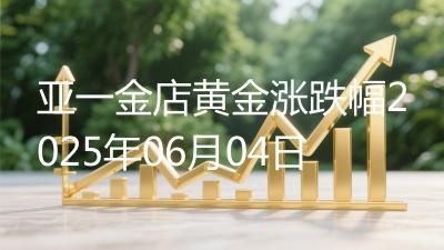 亚一金店黄金涨跌幅2025年06月04日