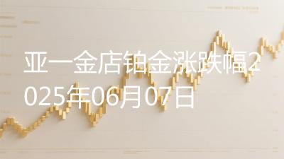亚一金店铂金涨跌幅2025年06月07日