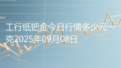 工行纸钯金今日行情多少元一克2025年09月08日