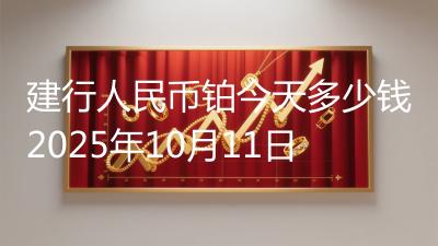 建行人民币铂今天多少钱2025年10月11日