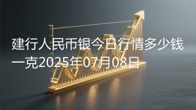建行人民币银今日行情多少钱一克2025年07月08日