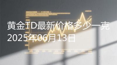 黄金TD最新价格多少一克2025年06月13日