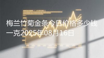 梅兰竹菊金条今日价格多少钱一克2025年08月16日