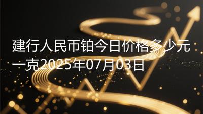 建行人民币铂今日价格多少元一克2025年07月03日