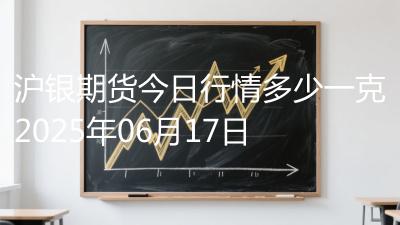 沪银期货今日行情多少一克2025年06月17日