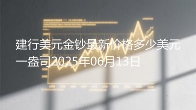建行美元金钞最新价格多少美元一盎司2025年06月13日