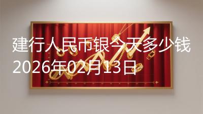 建行人民币银今天多少钱2026年02月13日
