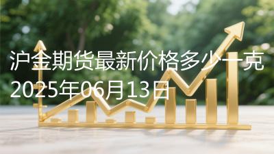 沪金期货最新价格多少一克2025年06月13日