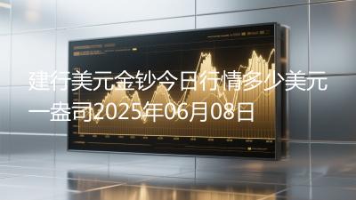 建行美元金钞今日行情多少美元一盎司2025年06月08日