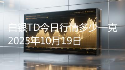 白银TD今日行情多少一克2025年10月19日