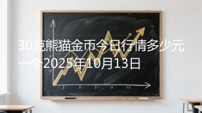 30克熊猫金币今日行情多少元一个2025年10月13日