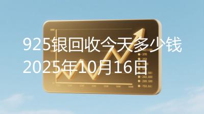 925银回收今天多少钱2025年10月16日