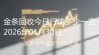 金条回收今日行情多少一克2026年01月30日