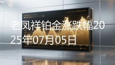 老凤祥铂金涨跌幅2025年07月05日