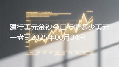 建行美元金钞今日行情多少美元一盎司2025年06月04日