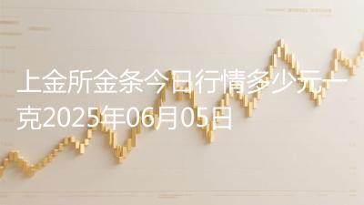 上金所金条今日行情多少元一克2025年06月05日