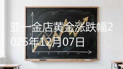 亚一金店黄金涨跌幅2025年12月07日