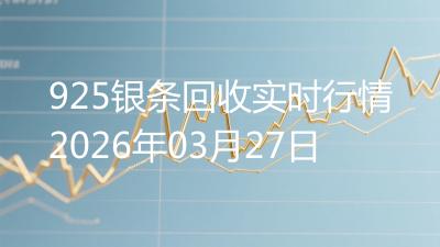 925银条回收实时行情2026年03月27日