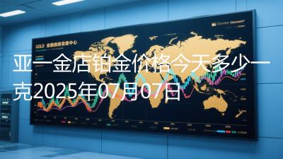亚一金店铂金价格今天多少一克2025年07月07日