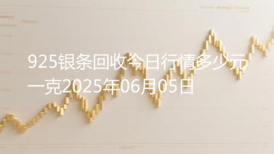925银条回收今日行情多少元一克2025年06月05日