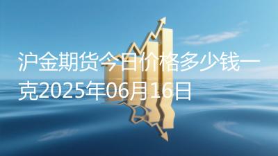 沪金期货今日价格多少钱一克2025年06月16日