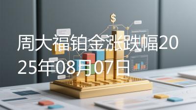 周大福铂金涨跌幅2025年08月07日