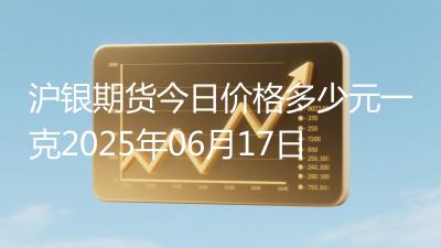 沪银期货今日价格多少元一克2025年06月17日