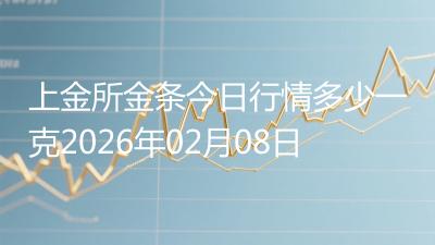 上金所金条今日行情多少一克2026年02月08日