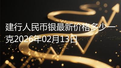 建行人民币银最新价格多少一克2026年02月13日
