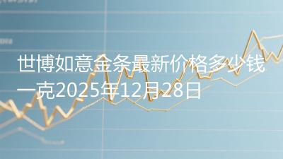 世博如意金条最新价格多少钱一克2025年12月28日