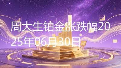 周大生铂金涨跌幅2025年06月30日
