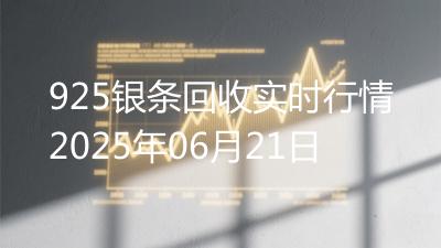 925银条回收实时行情2025年06月21日