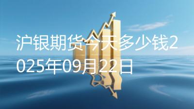 沪银期货今天多少钱2025年09月22日