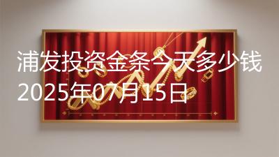 浦发投资金条今天多少钱2025年07月15日
