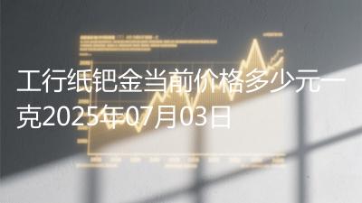 工行纸钯金当前价格多少元一克2025年07月03日